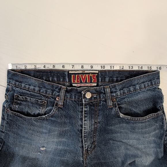 Vintage Levi's Skinny Jeans Men's 32x32 Blue Denim Bleached Distressed Stretch - Picture 10 of 16